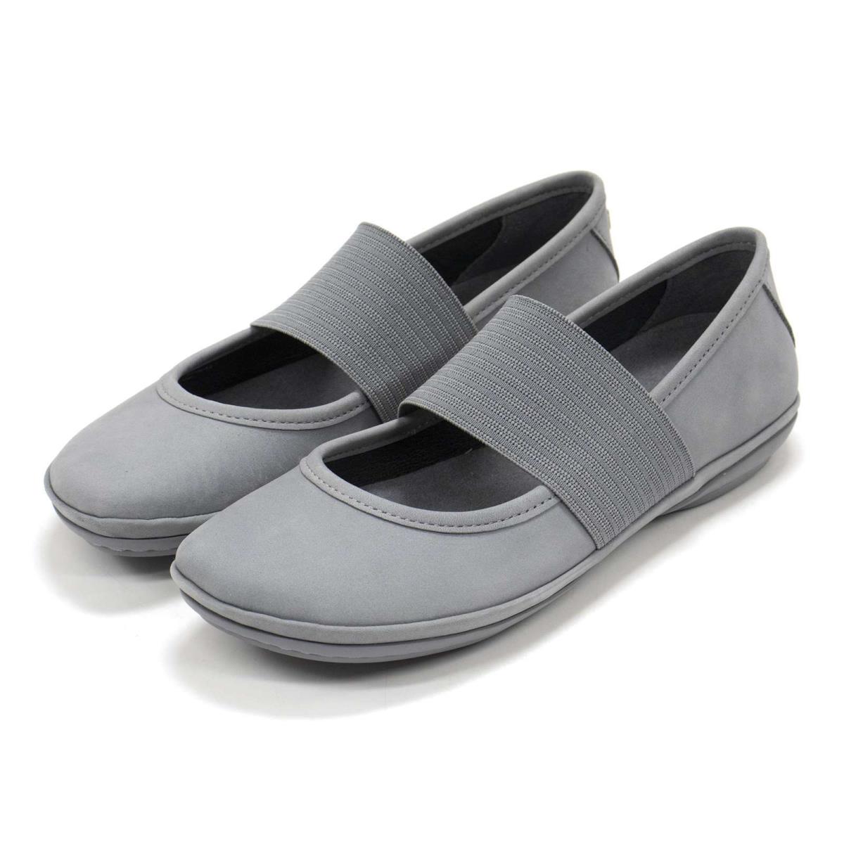 Women`s Camper Right Nina Mary Jane Ballet Leather Flats Slip On Shoes Medium Gray