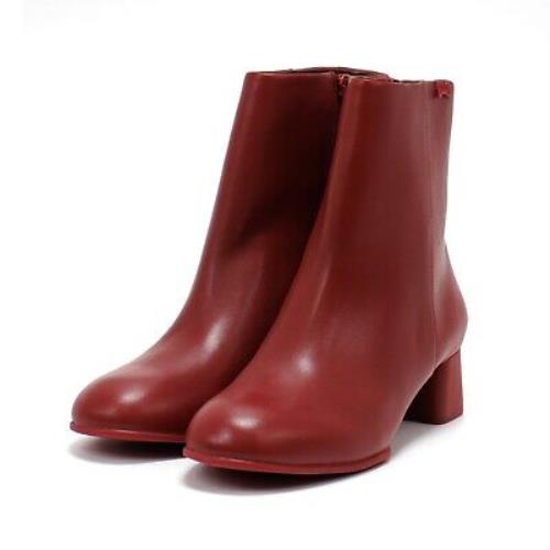 Camper Women`s Katie Classic Leather Ankle Boots Red