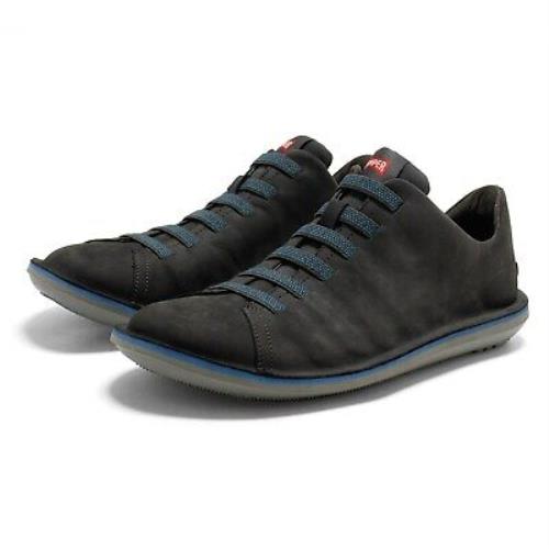 Camper Men`s Beetle 18751 Casual Lightweight Leather Shoes Elastic Laces Grey