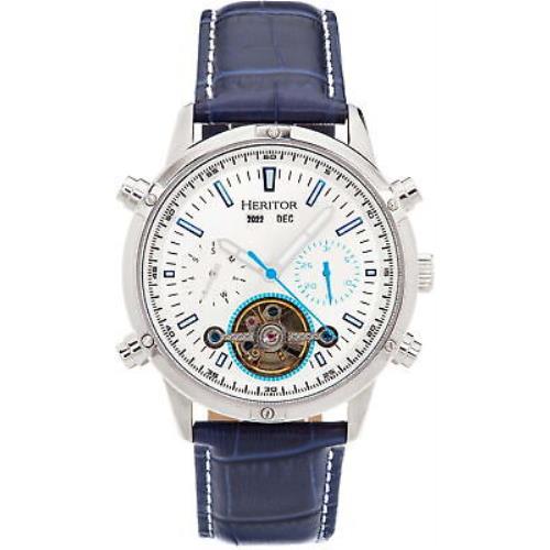 Heritor Automatic Wilhelm Semi-skeleton Leather-band Watch W/day/date: HERHS2104