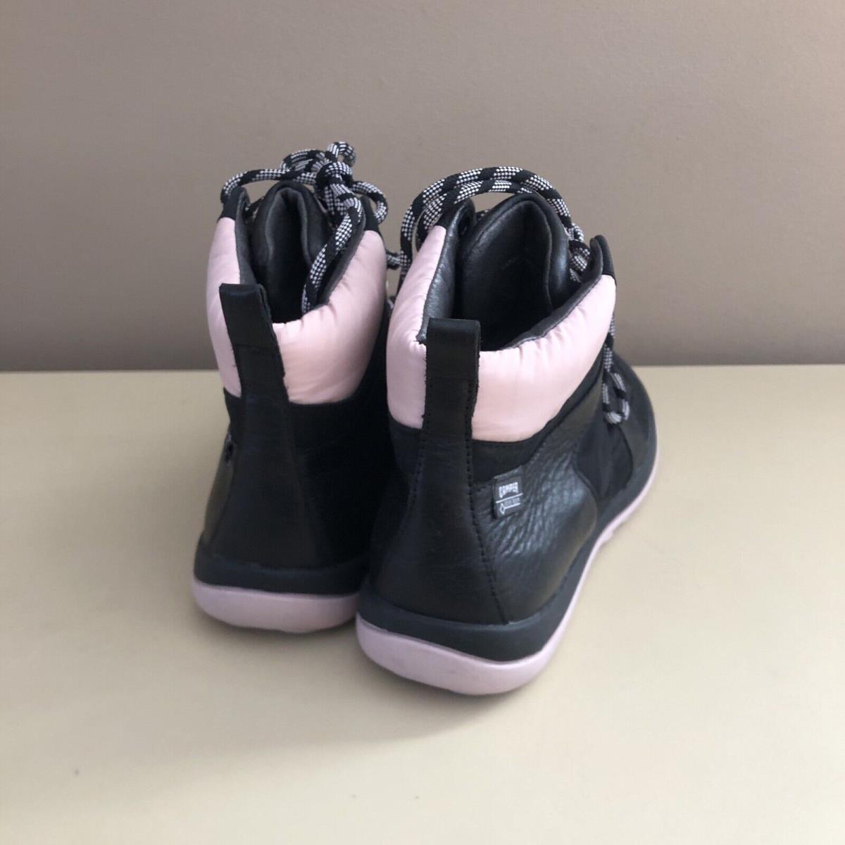 Camper Women`s Black Canvas and Leather Hightop Sneakers Booties w Pink 37 US 7