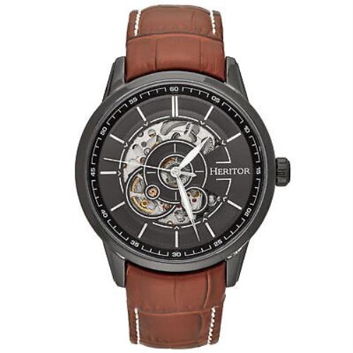 Heritor Automatic Davies Semi-skeleton Leather-band Watch - Men`s : HERHS2506