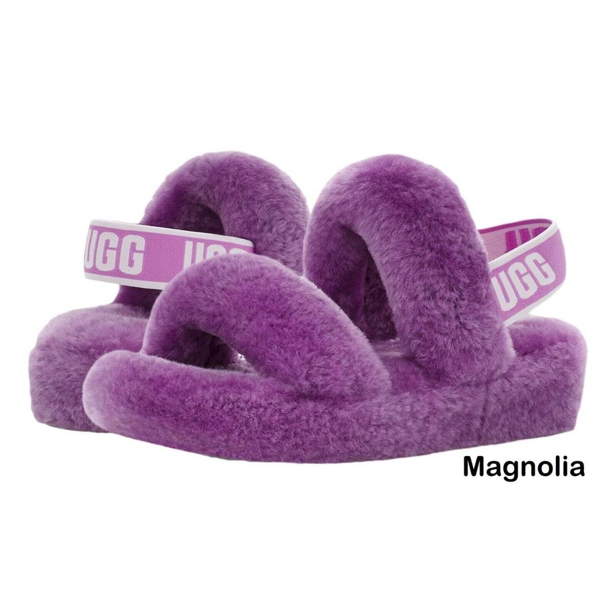 Ugg Women`s Shoes Sandals Oh Yeah Plushy Soft Slide Slippers Magnolia