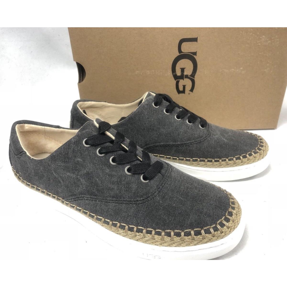 Ugg Australia Eyan II Black Canvas Jute Shoes Sneakers Lace Up Sizes 1015244