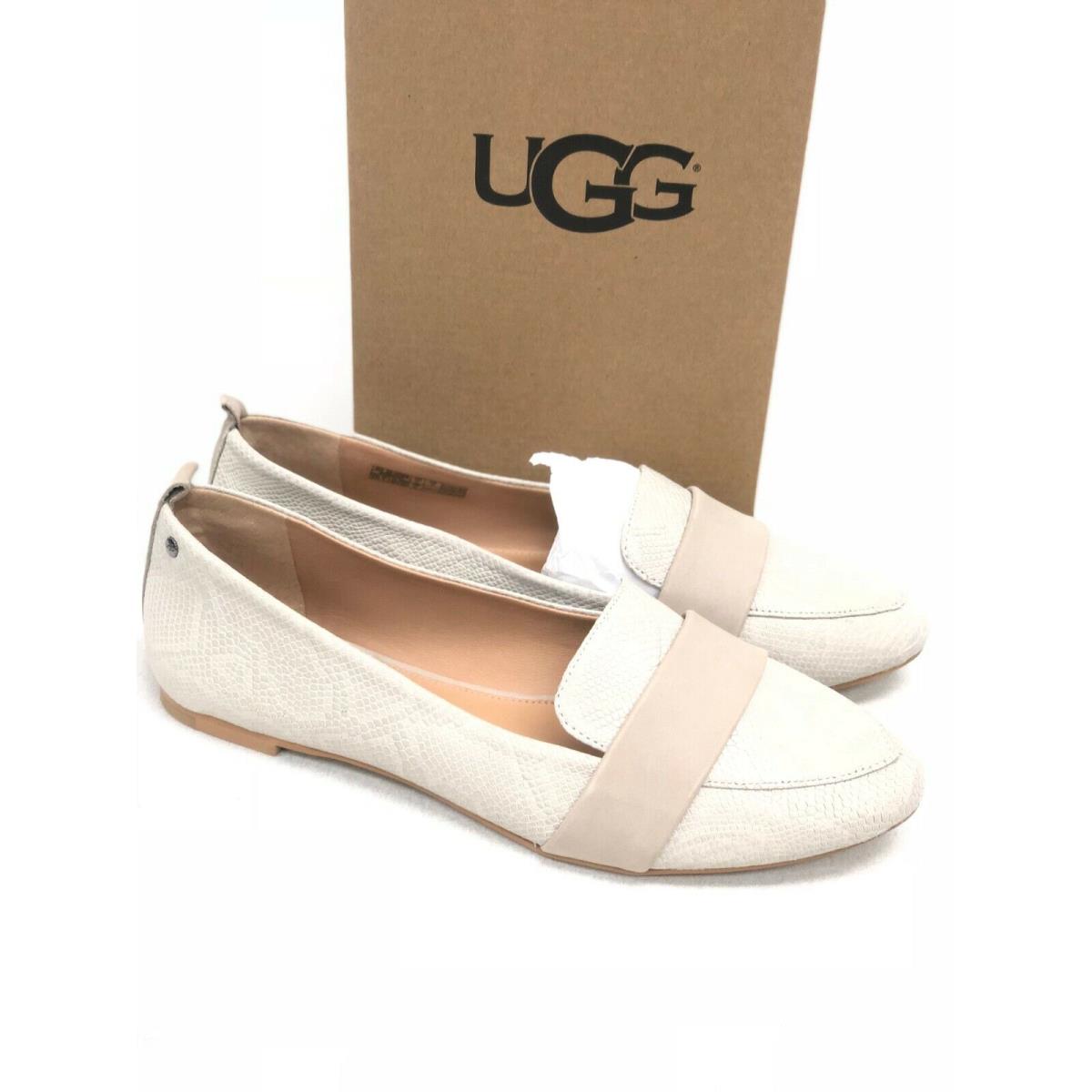 Ugg Australia Jonette Snake Flat Point Toe Leather Black Ceramic 1015058 Shoe - Ceramic