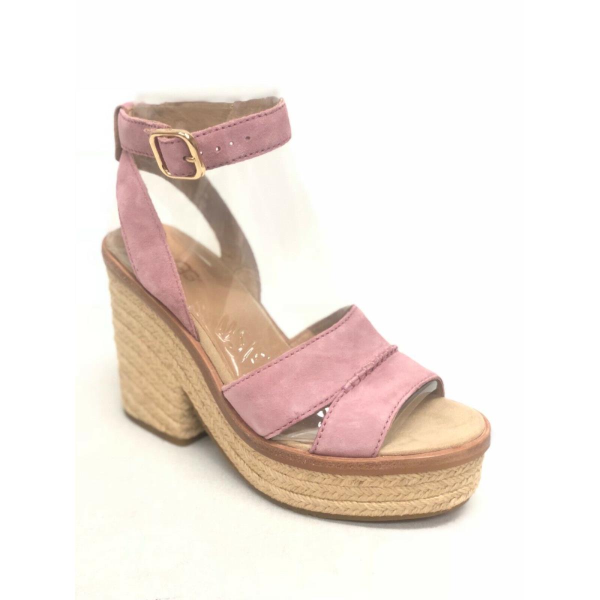 Ugg Australia Women`s Carine Heels Sandals Shoes Espadrille Powder Pink 1102785