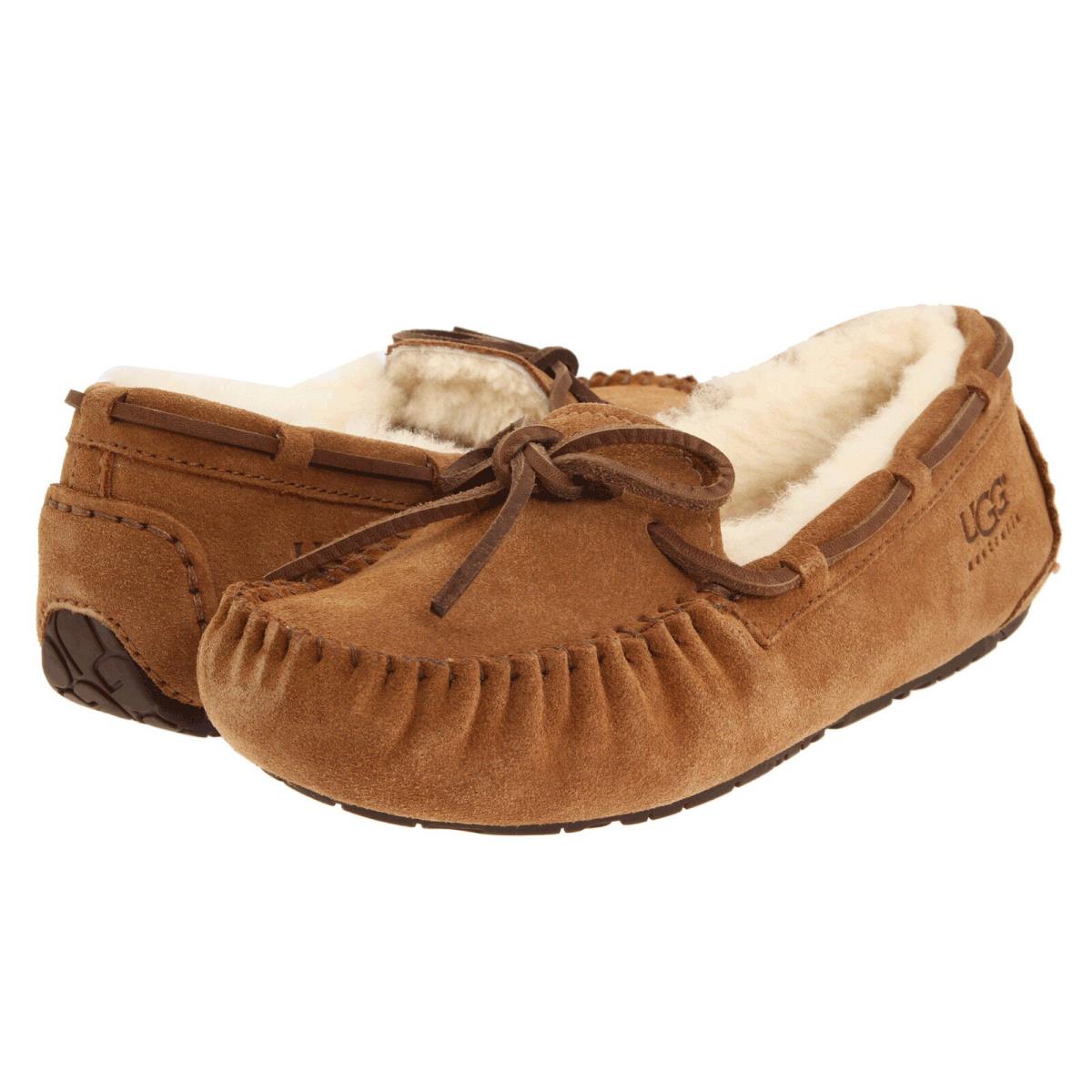 Kids Ugg Australia Dakota Slipper Sheepskin Shoes 5296 Chestnut Pink Black 1