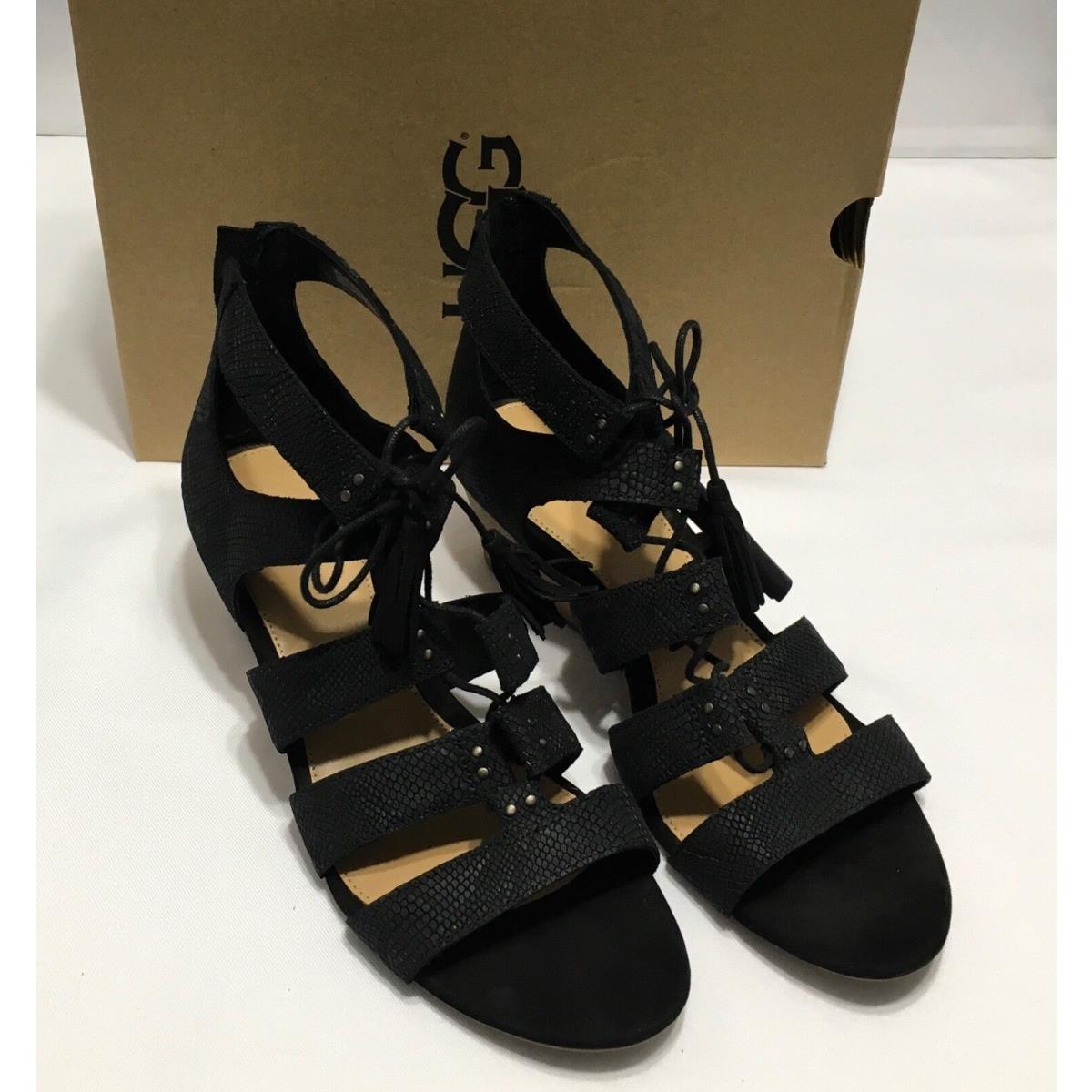 Ugg Yasmin Snake Caged Wedge 1015067 Black Women`s Shoes Sandals 7.5 8.5 9.5