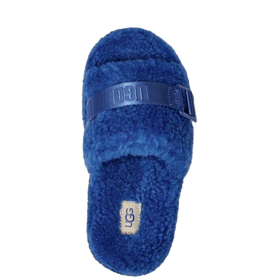 Ugg Soft Fluffita Slide Slippers Women`s Shoes Sandal Black Pink Red White - Classic Blue