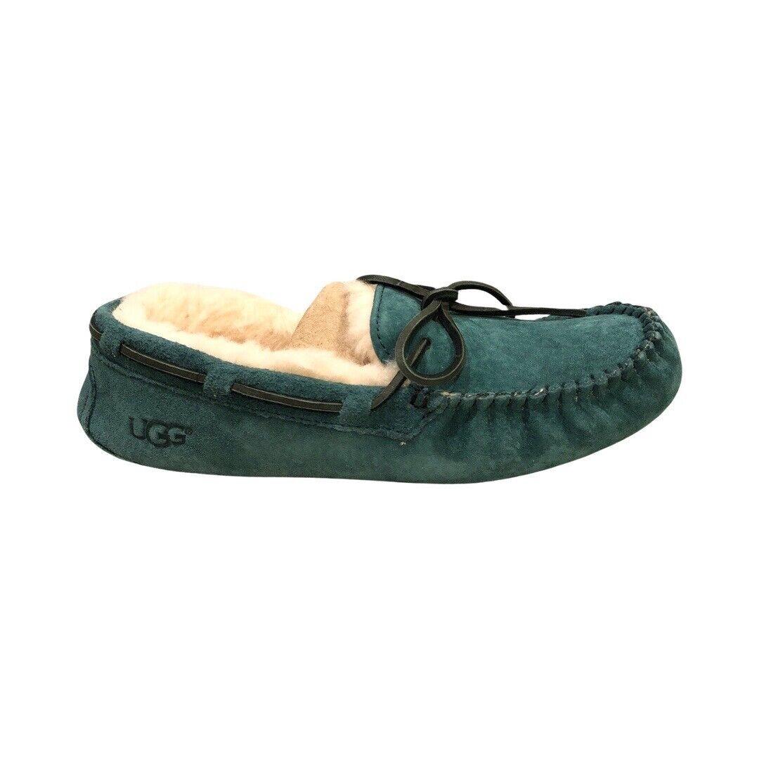 Ugg Women`s Dakota Highland Green Suede Slippers Moccasins 5612 Shoes