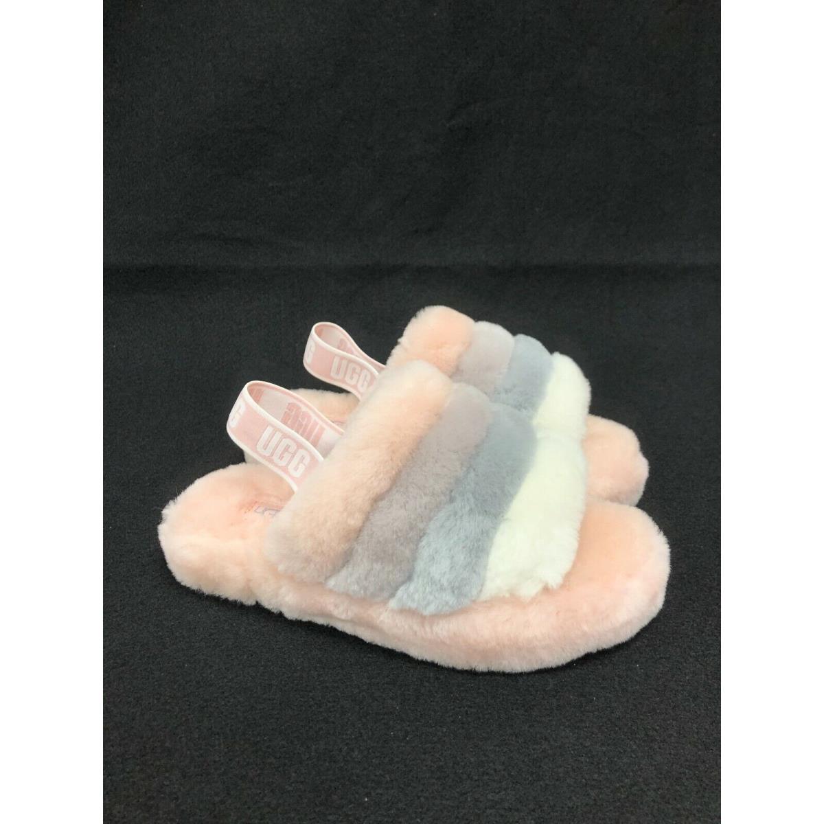 Ugg Toddler Kid`s Fluff Yeah Slide Slippers Shoes Quartz Multi Pink 1116571T