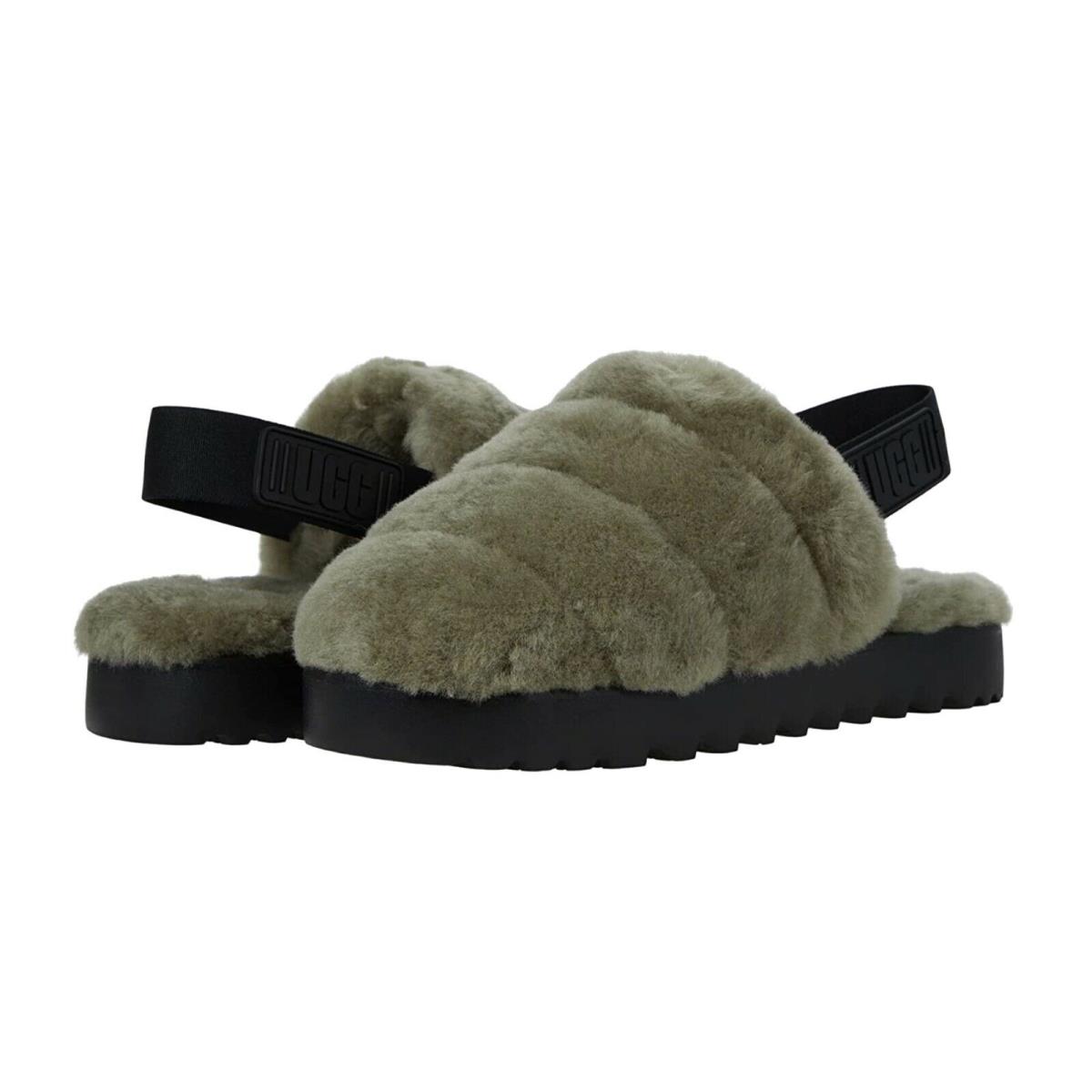 Ugg Super Fluff Slippers Women`s Shoes Sandals Black Red Burnt Olive