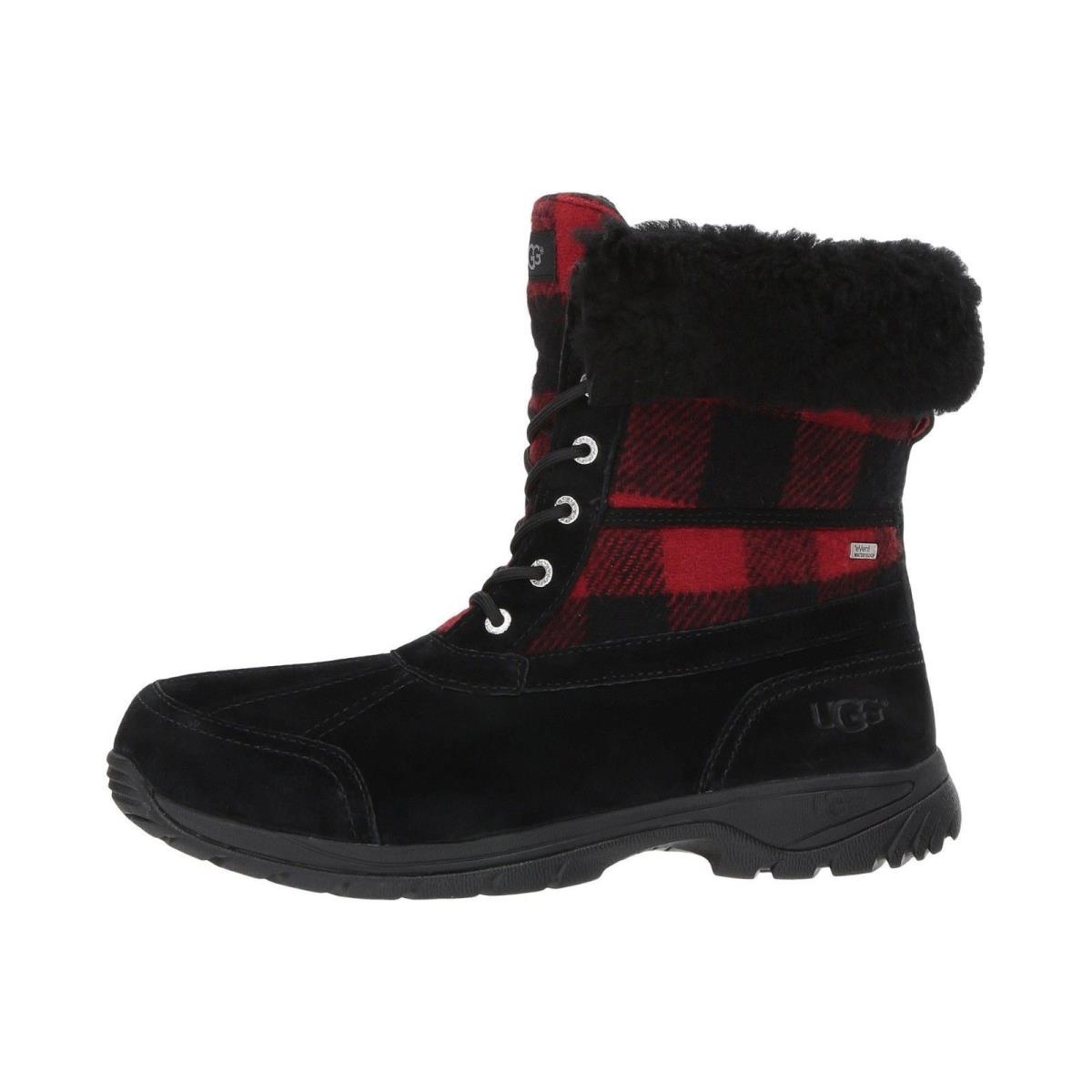 Ugg Australia Mens Butte Lace Up Duck Toe Waterproof Cold Weather Winter Boots Redwood/Black