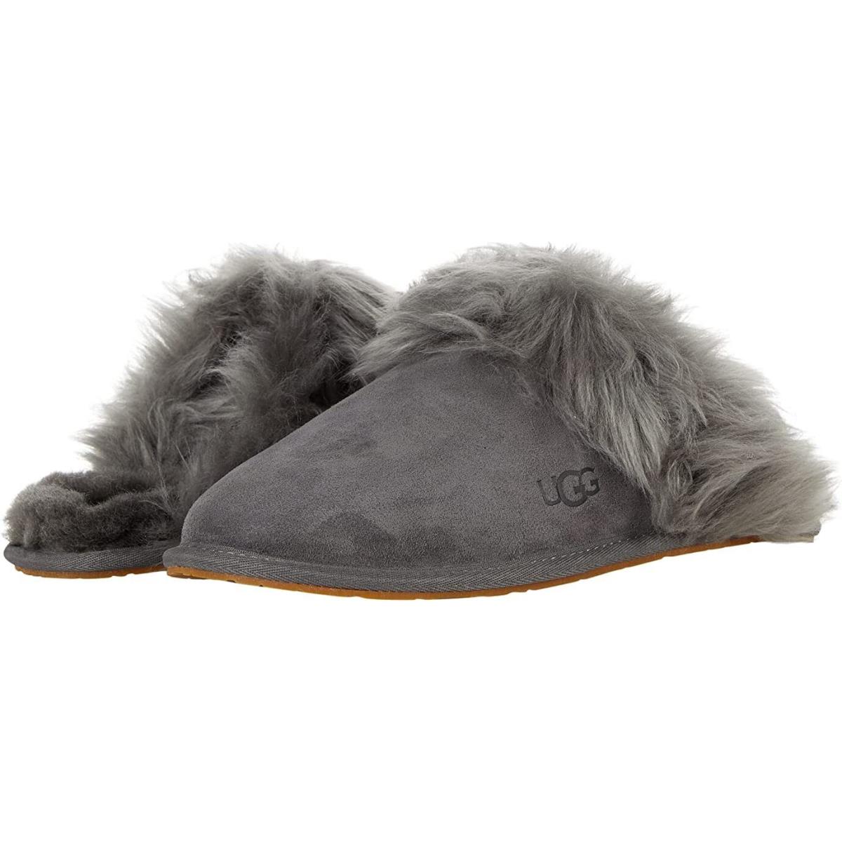 Women`s Shoes Ugg Scuff Sis Suede Slide Slippers 1122750 Charcoal - Gray