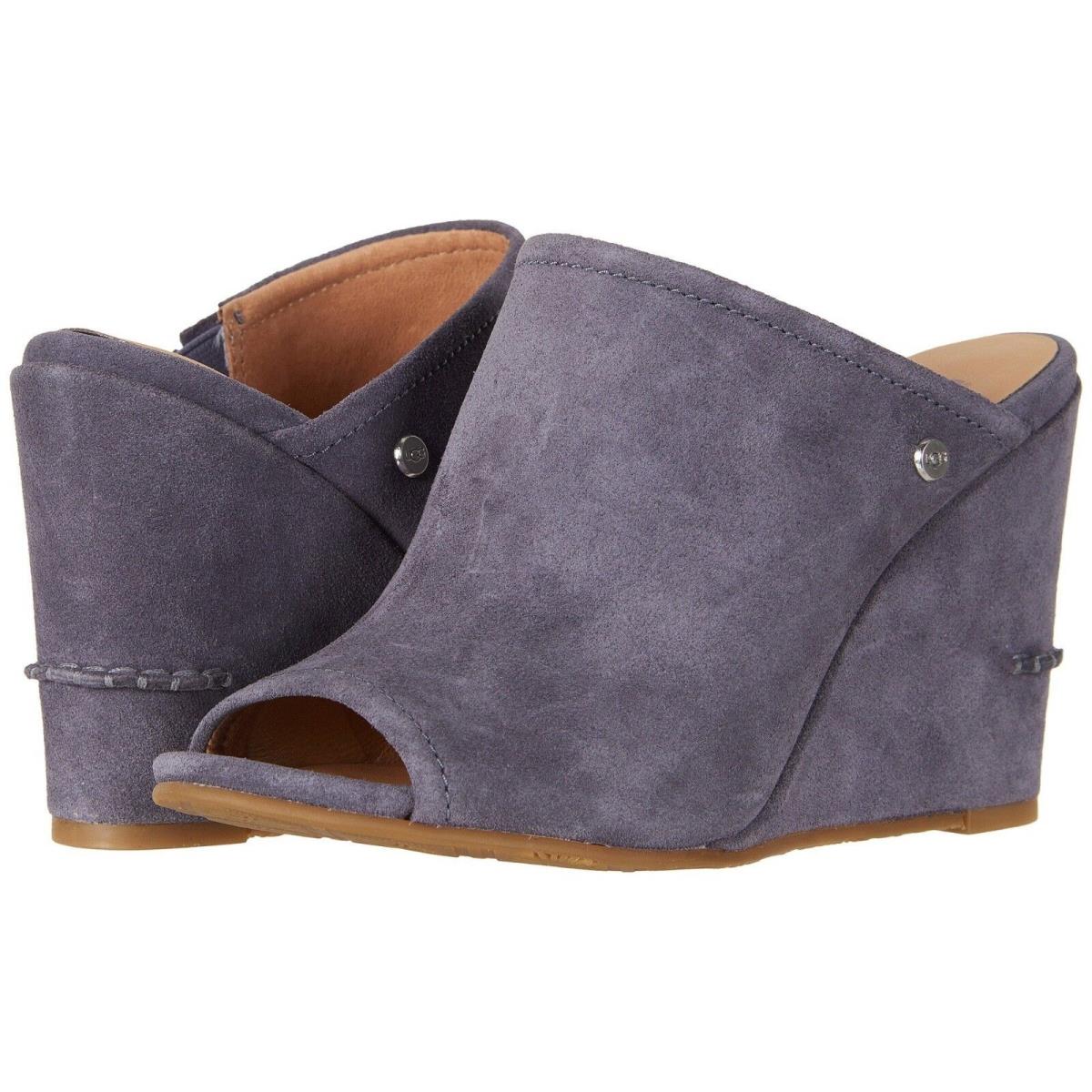 Women`s Shoes Ugg Lively Peep Toe Wedge Slide Sandals 1019894 Excalibur - Purple
