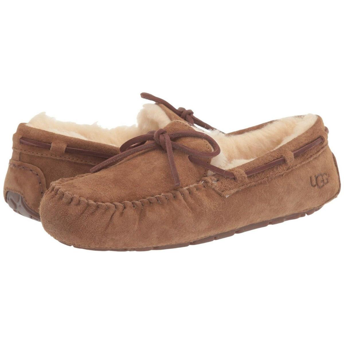 Women`s Shoes Ugg Dakota Suede Indoor/outdoor Moccasin Slippers 1107949 Chestnut