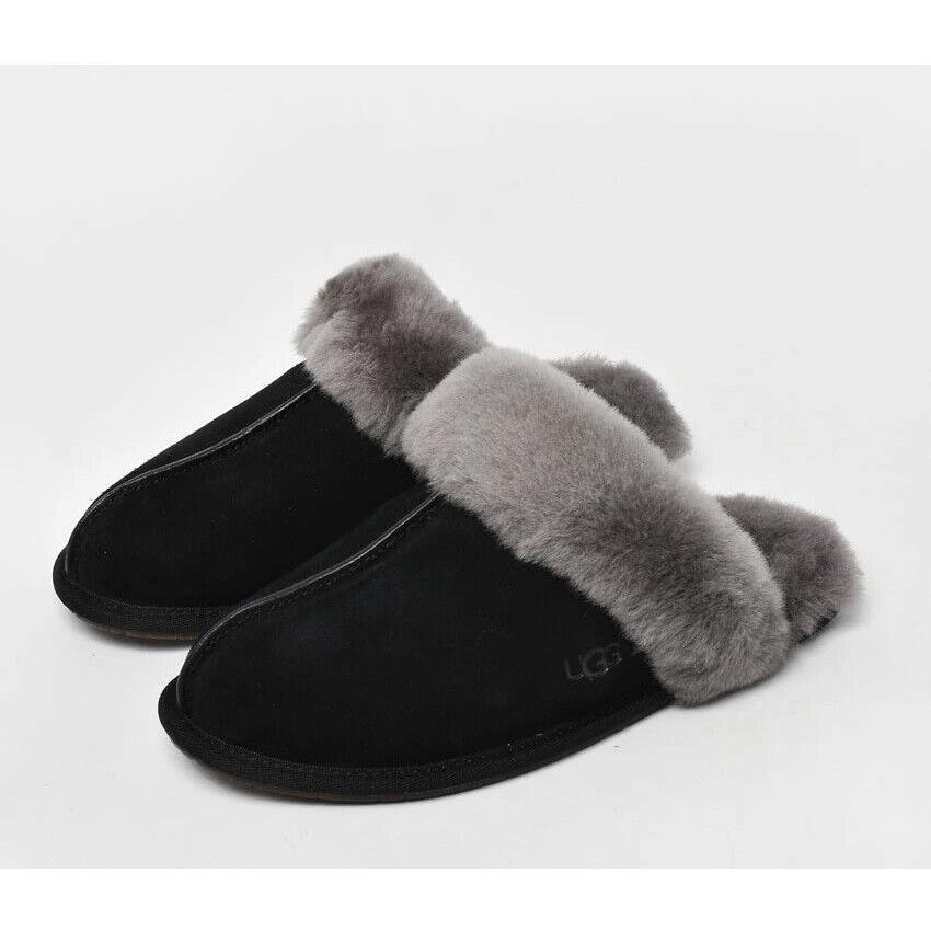 Women`s Ugg Brand Scuffette II Black Grey Soft Slipper Sandals Shoes 1106872