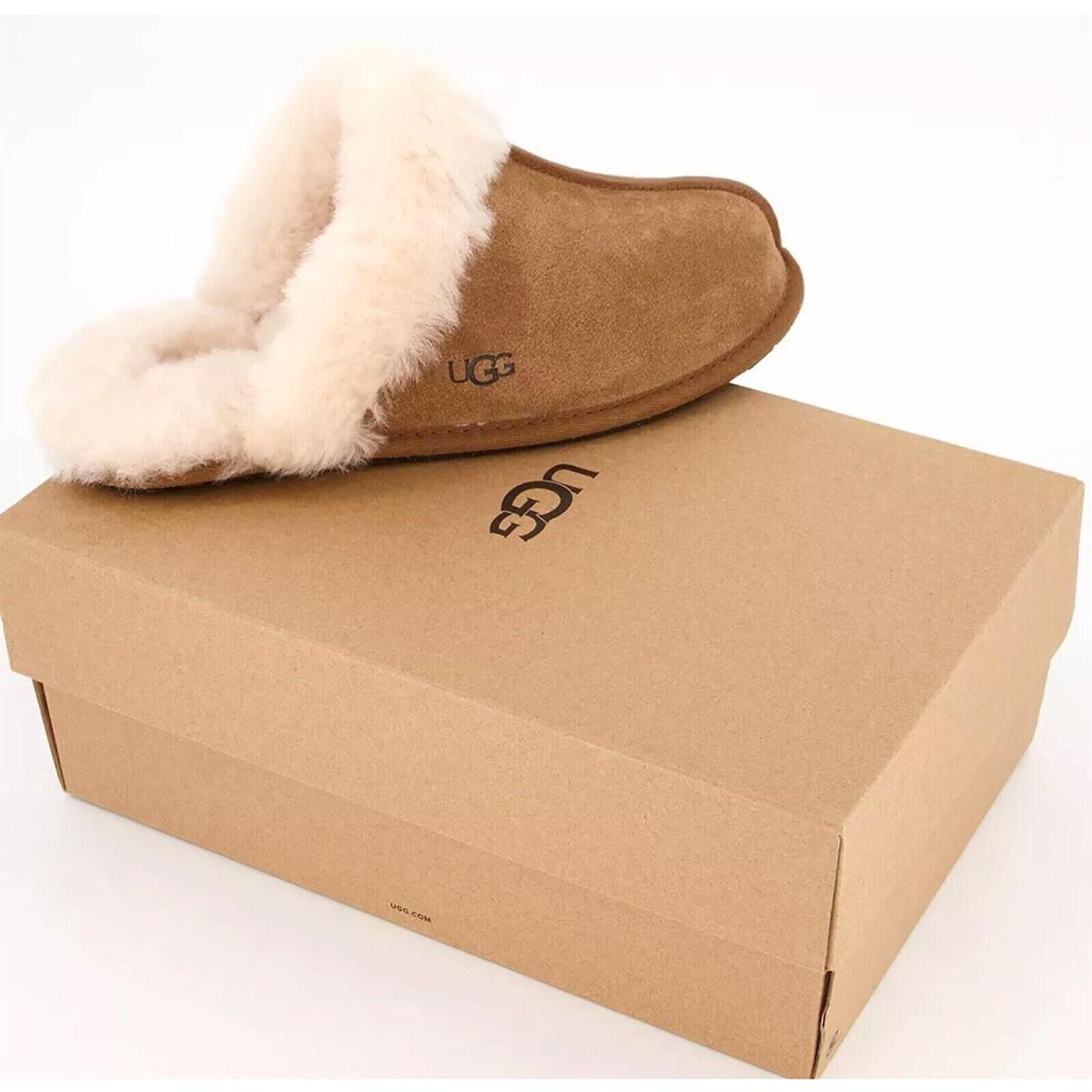 Women`s Ugg Brand Chestnut Brown Scuffette II Slippers Shoes 1106872