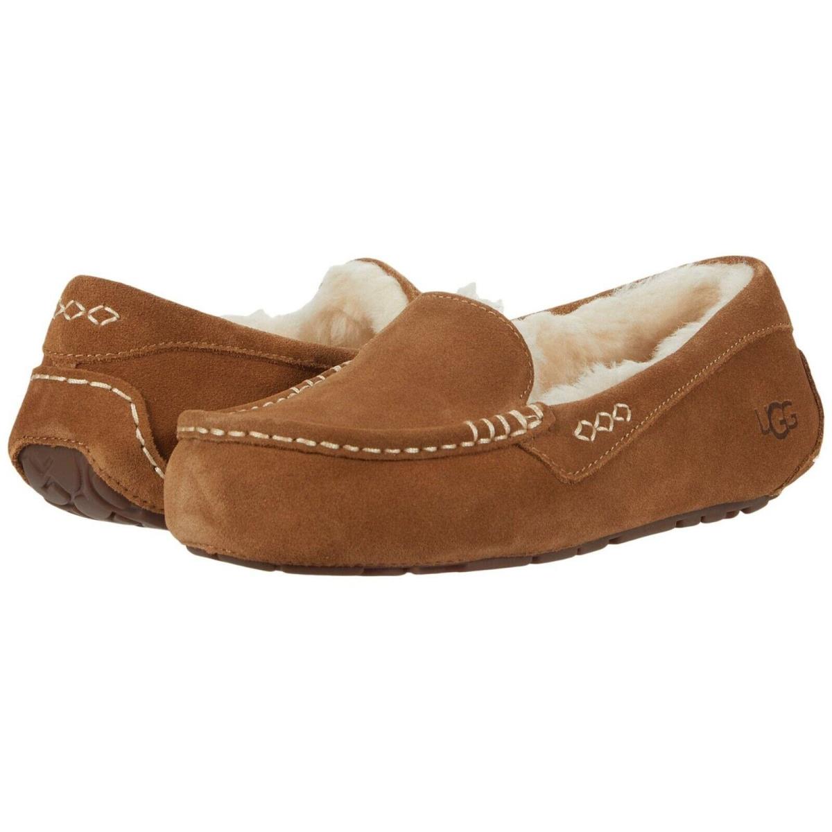 Ugg Brand Women`s Ansley Slippers Black Chestnut Casual Shoes Chestnut