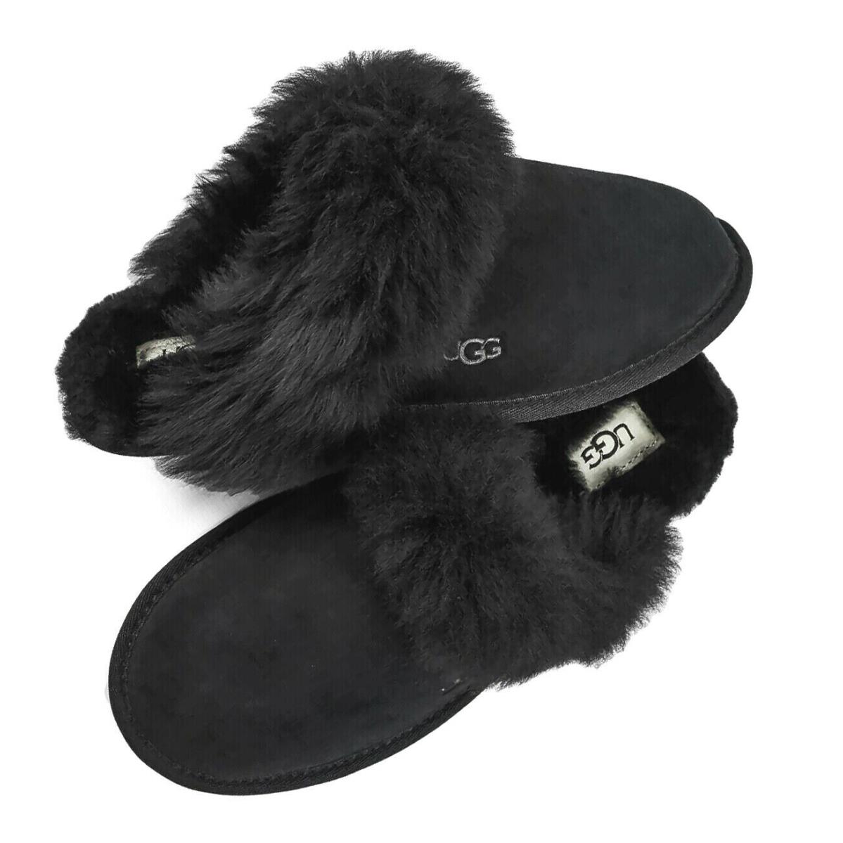 Women`s Shoes Ugg Brand 1122750 Scuff Sis Comfy Soft Slippers Black