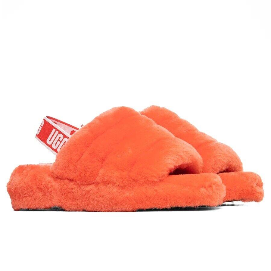 Ugg Brand Women Fluff Yeah Slide Soft Slippers Shoes Red Currant 6 7 8 9 10