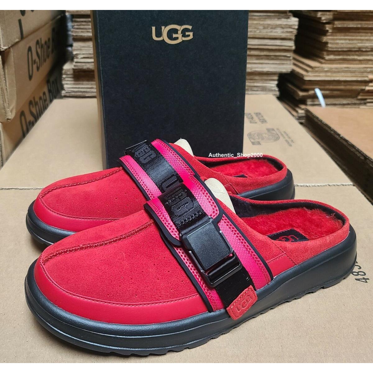 Ugg Mens M Kick It Slide Cozy Slippers Shoes Red Black