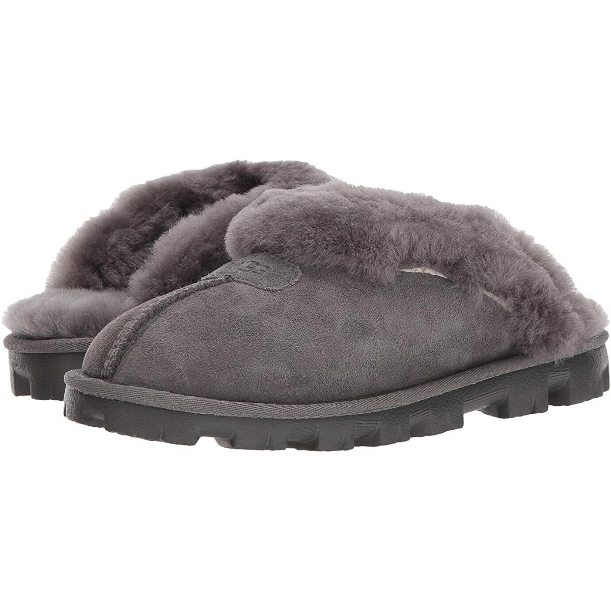 Women`s Shoes Ugg Coquette Sheepskin Slide Slippers 5125 Grey - Gray