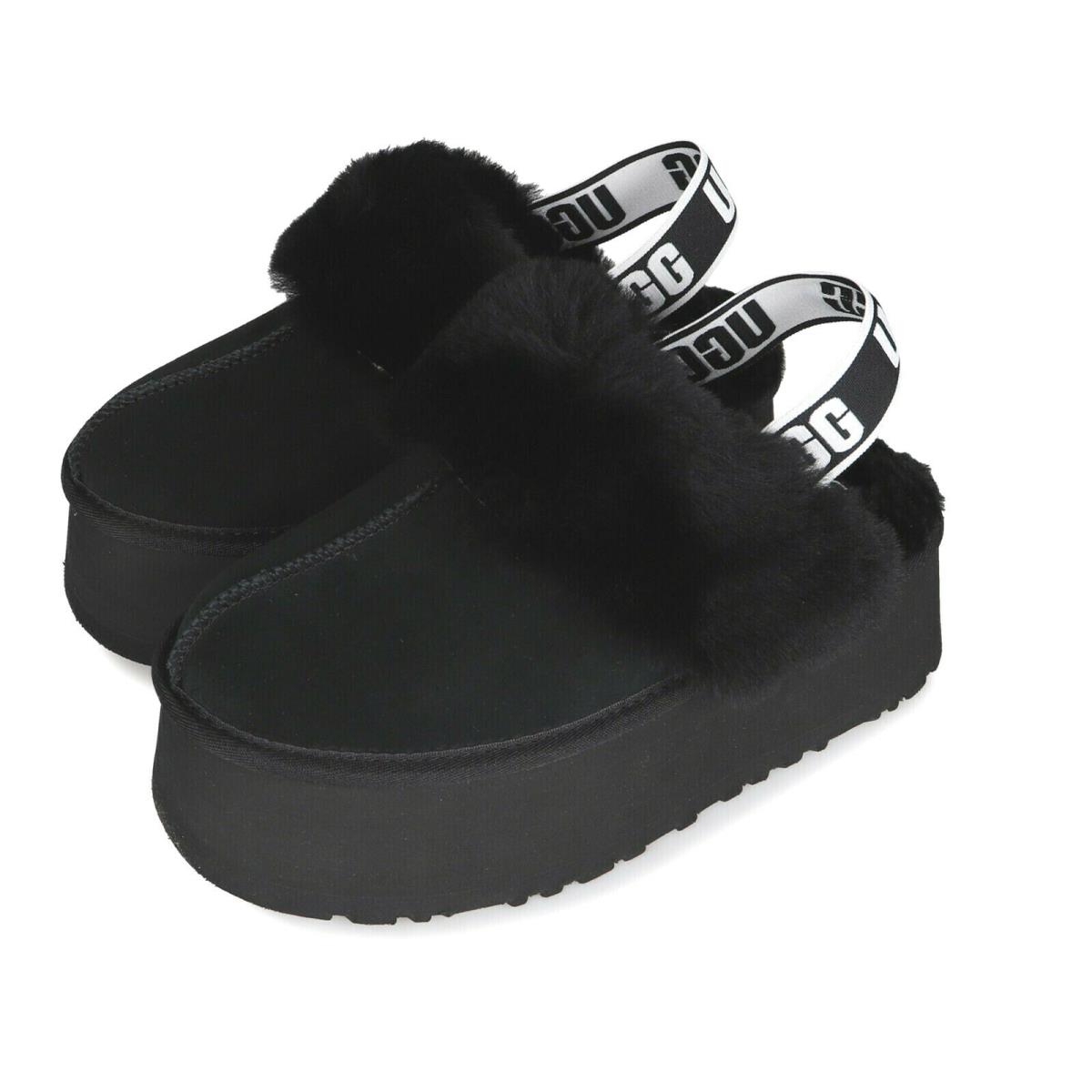 Women`s Ugg Brand Platform Funkette Slipper Sandals Shoes Black 1113474