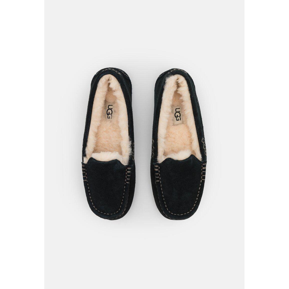 Women Ugg Australia Ansley Slipper Shoe Slip On Comfort Home Moccasins Black