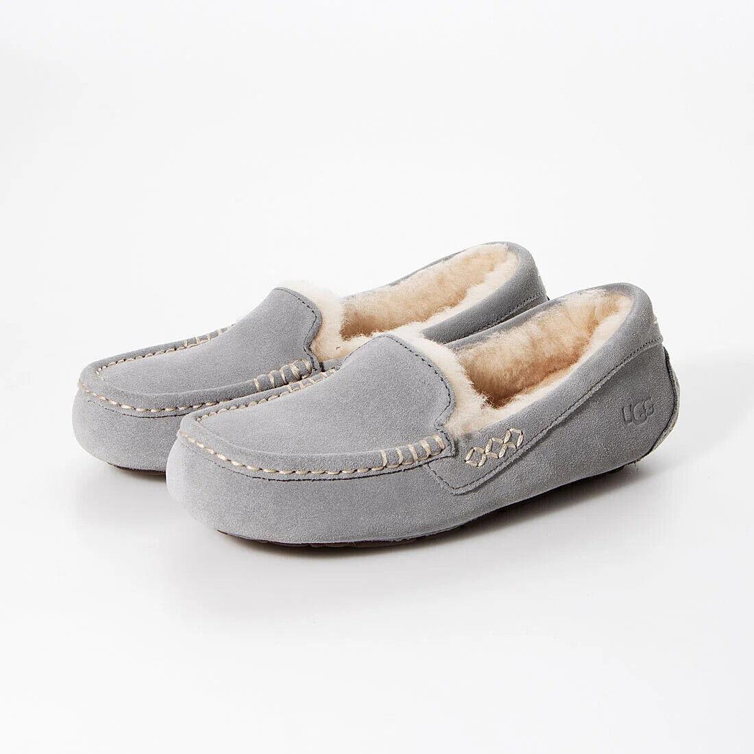 Women Ugg Australia Ansley Slipper Shoe Slip On Comfort Home Moccasins Grey