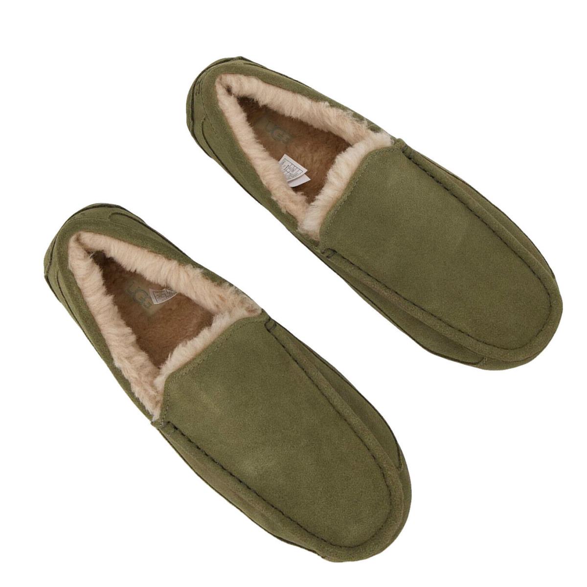 Men`s Ugg Brand Ascot Moccasin Soft Casual Slipper Shoes B Olive 1101110