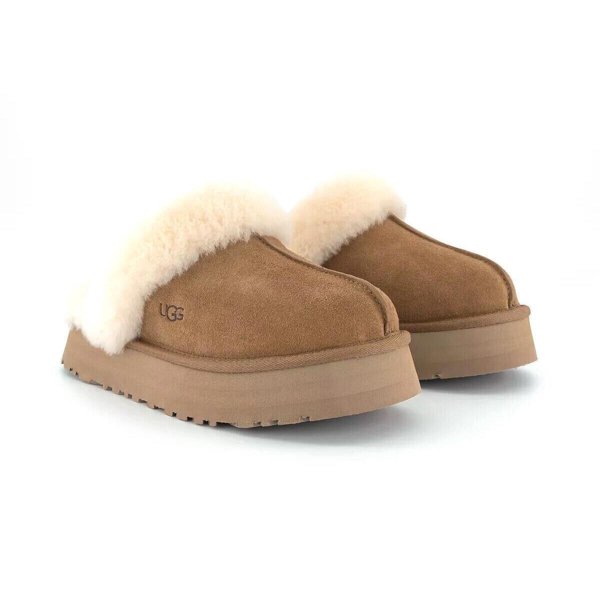 Women`s Ugg Brand Disquette Platform Slippers Shoes Chestnut 1122550