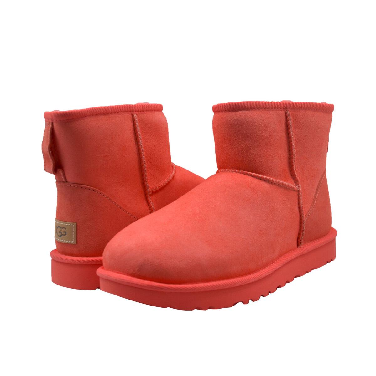 Women`s Shoes Ugg Classic Mini II Sheepskin Ankle Boots 1016222 Punch Pink - Pink