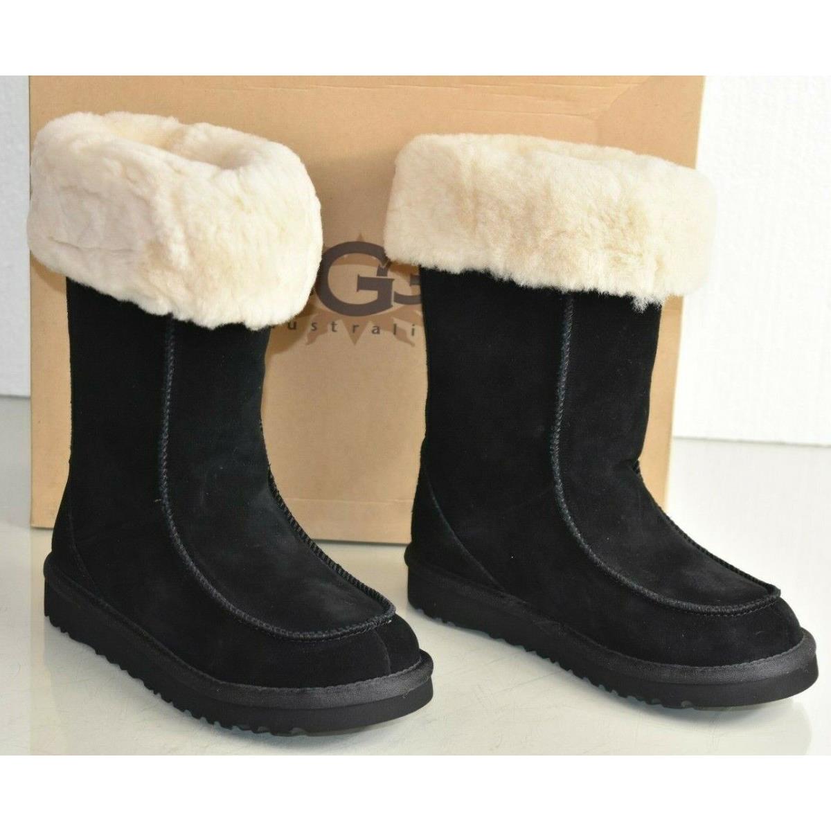 Ugg Uggs Girls Kids Black Suede Downtown Boots Shoes 1 UK 13 EU 31