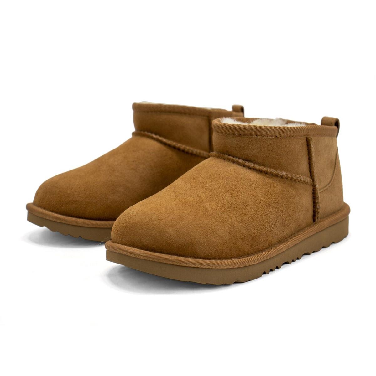 Ugg Kid`s Classic Ultra Mini Shearling Booties Chestnut