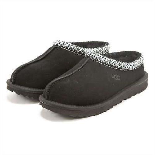 Kids Ugg Australia Tasman Slipper Slip-on Clog Shoes with Wool Lining Black