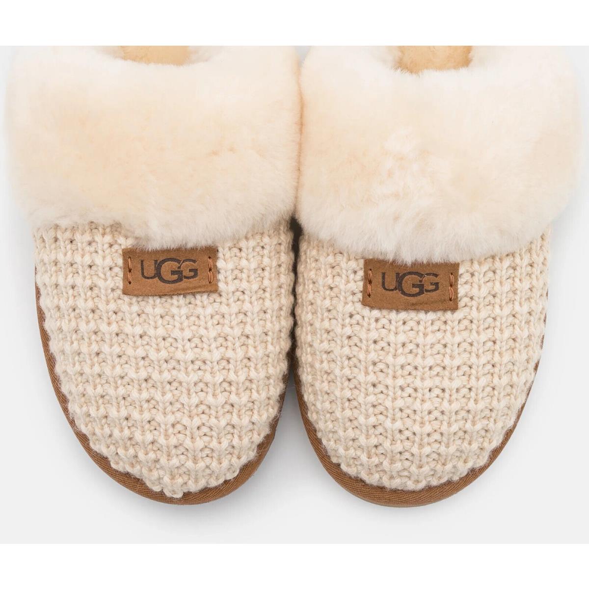 Women`s Ugg Brand 1117659 Cozy Cream Knit Soft Slipper Shoes