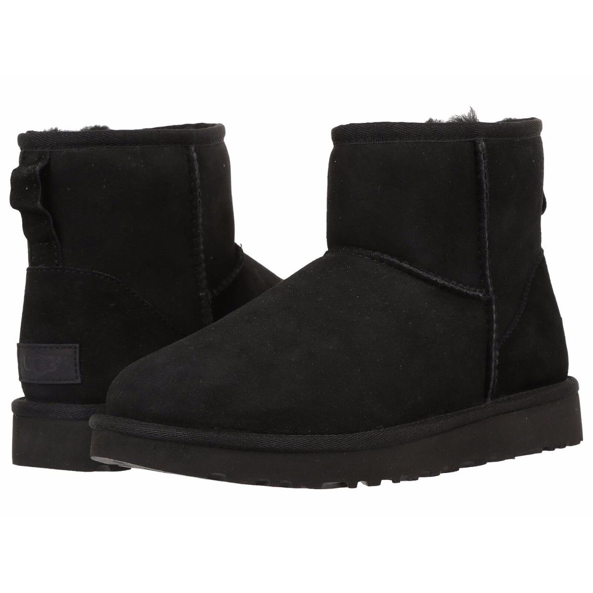 Women`s Shoes Ugg Classic Mini II Slip On Sheepskin Ankle Boots 1016222 Black - Black