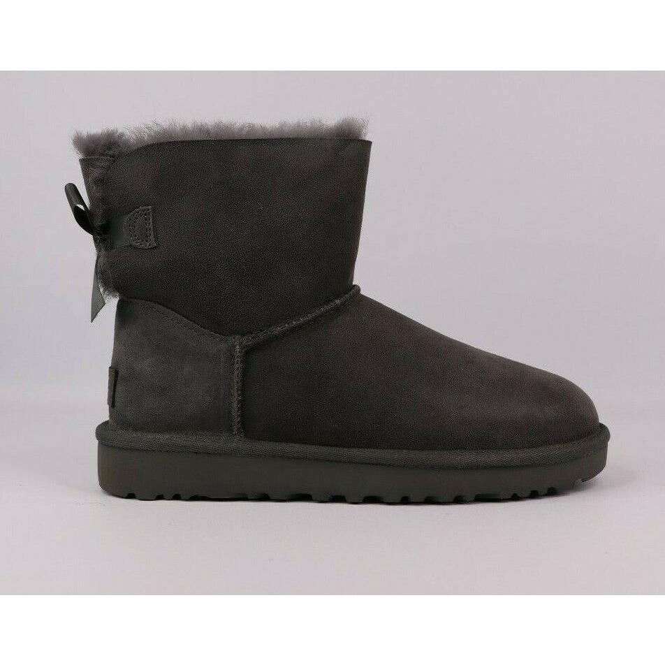 Ugg W Mini Bailey Bow Winter Boots Shoes 1016501 Gray