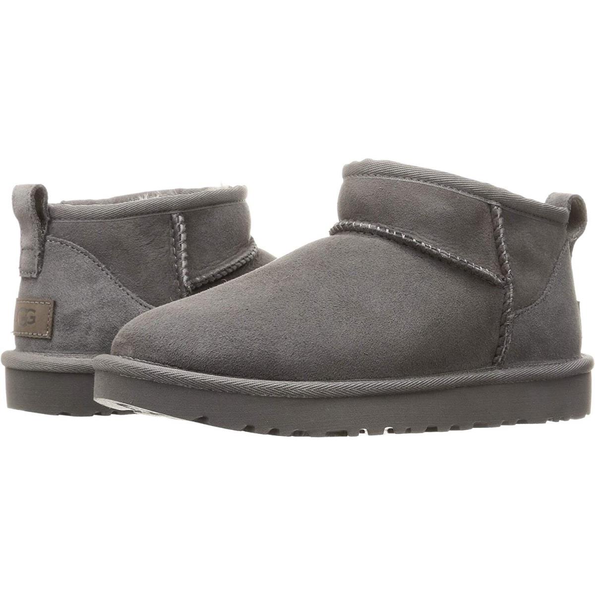 Women`s Shoes Ugg Classic Ultra Mini Sheepskin Ankle Boots 1116109 Grey
