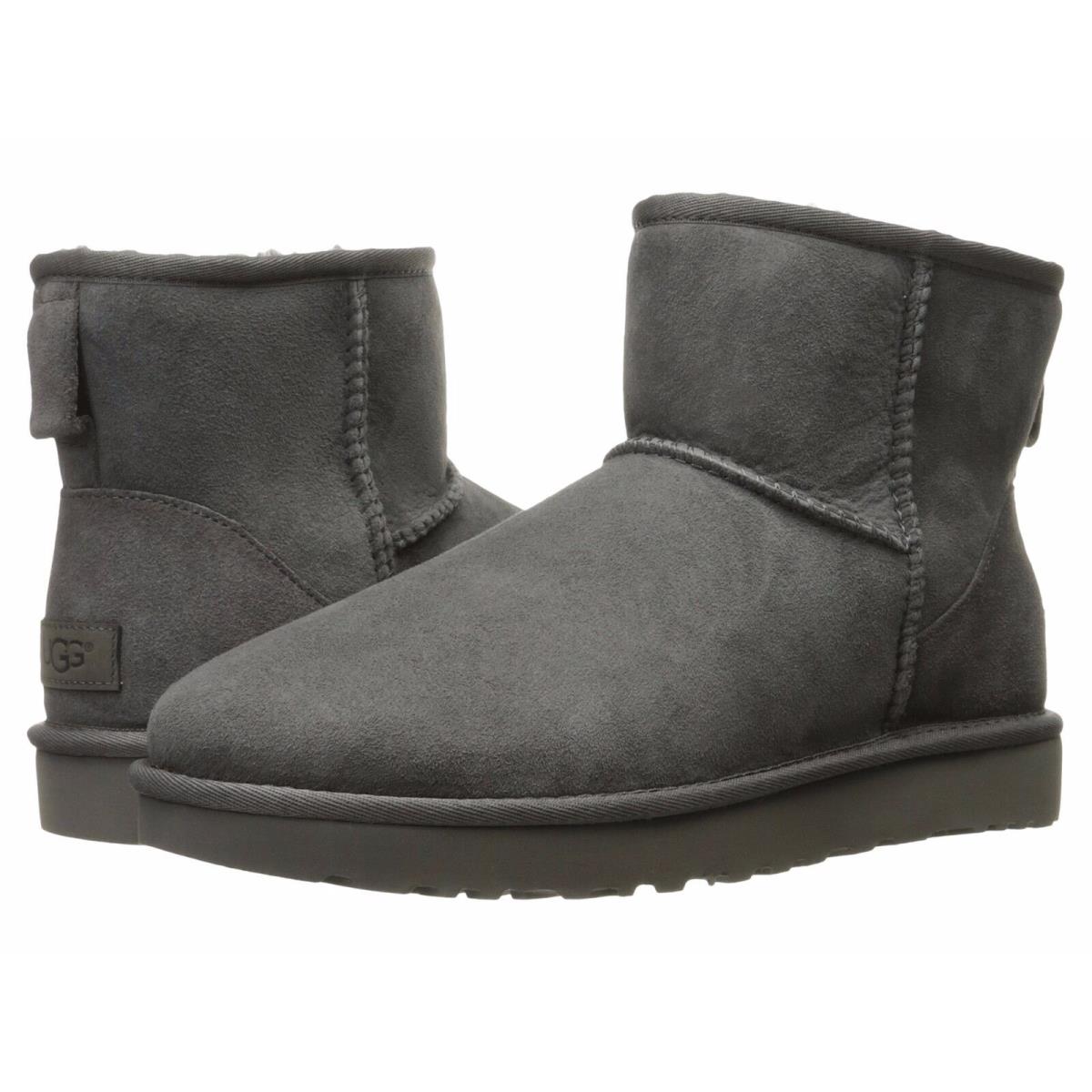 Women`s Shoes Ugg Classic Mini II Slip On Sheepskin Ankle Boots 1016222 Grey