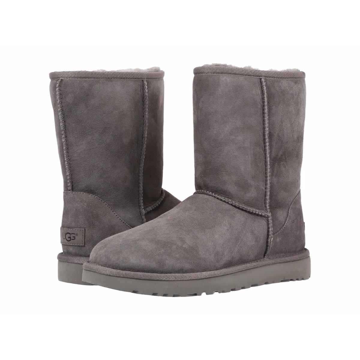 Women`s Shoes Ugg Classic Short II Mid-calf Sheepskin Boots 1016223 Grey