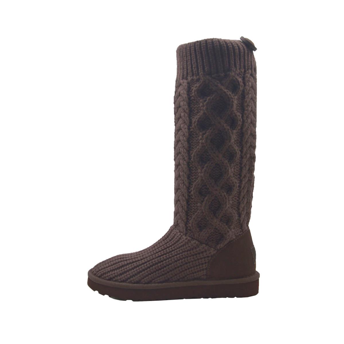 Women`s Shoes Ugg Classic Cardi Cabled Knit Boots 1146010 Burnt Cedar