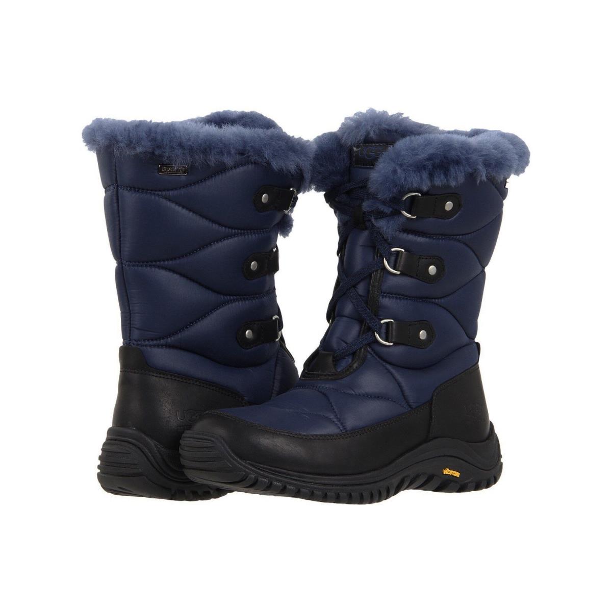 Ugg Australia Women Lorien Blue Sheepskin Leather Winter Snow Boots Shoes