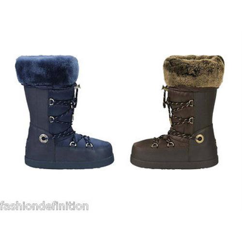Ugg Australia Women Cottrell Waterproof Winter Snow Boots Shoes Brown Blue - Blue, Brown