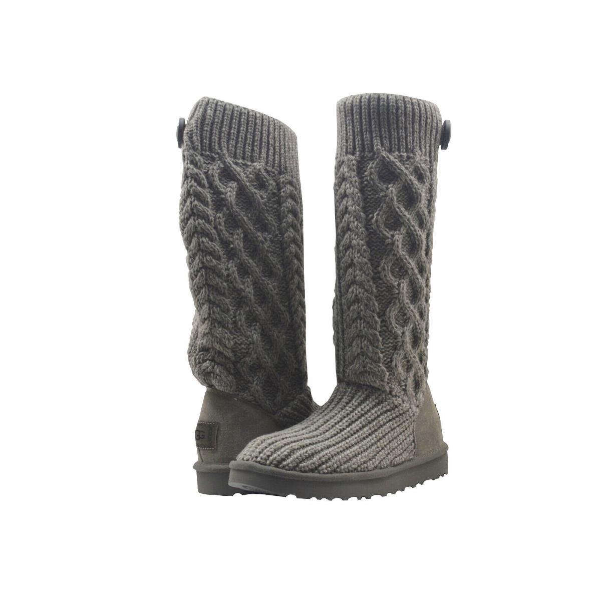 Women`s Shoes Ugg Classic Cardi Cabled Knit Boots 1146010 Grey - Gray