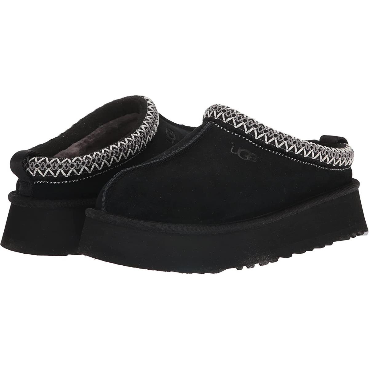 Women`s Shoes Ugg Tazz Platform Suede Slippers 1122553 Black