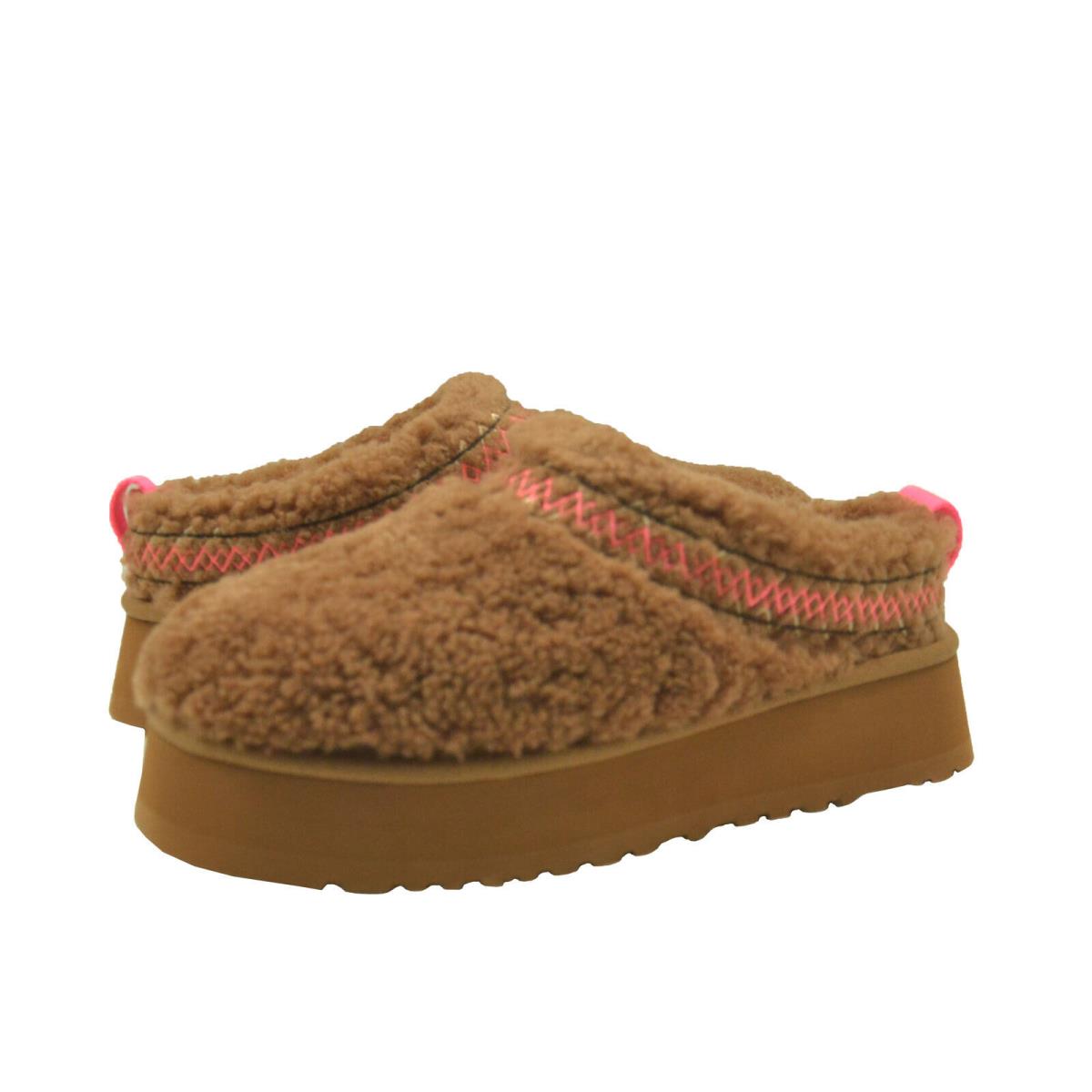 Women`s Shoes Ugg Tazz Braid Platform Slippers 1143976 Hardwood - Brown