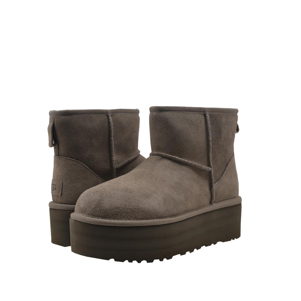 Women`s Shoes Ugg Classic Mini Platform Sheepskin Ankle Boot 1134991 Smoke Plume