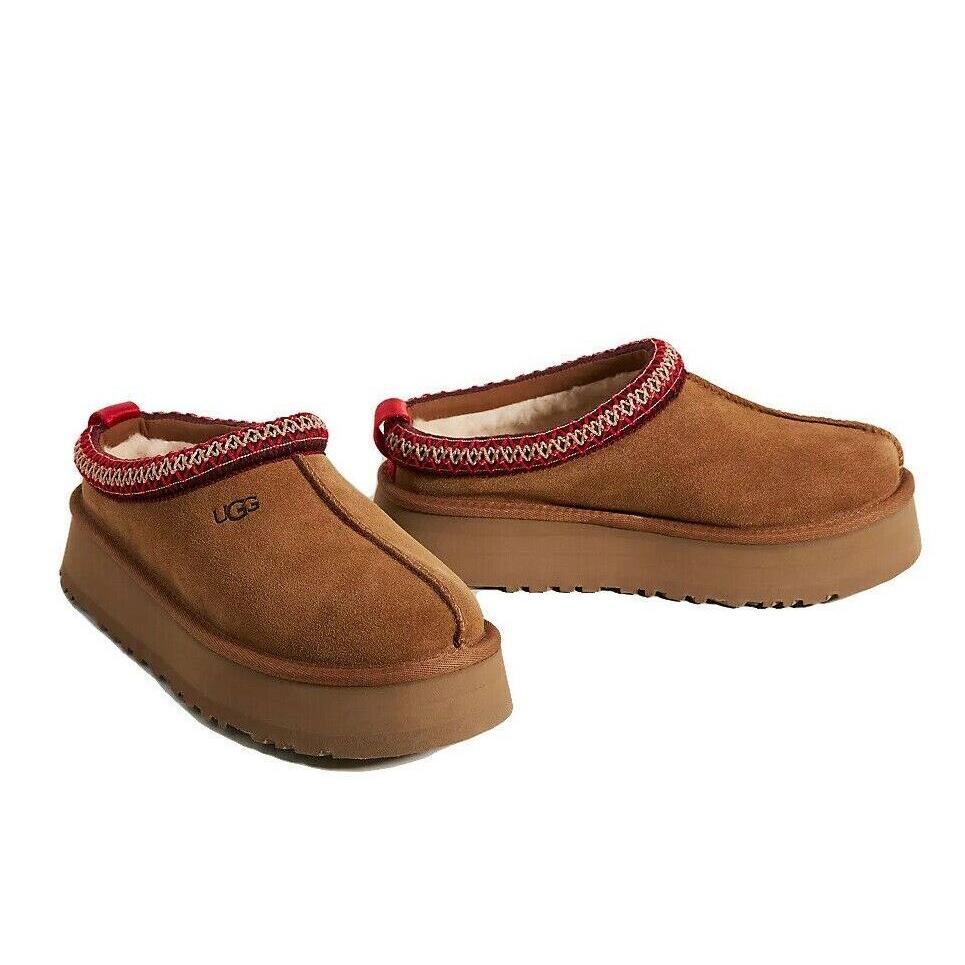 Women`s Shoes Ugg Brand Braid Tazz Platform Slippers 1122553 Chestnut